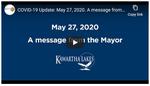 May 27: Message from the Mayor