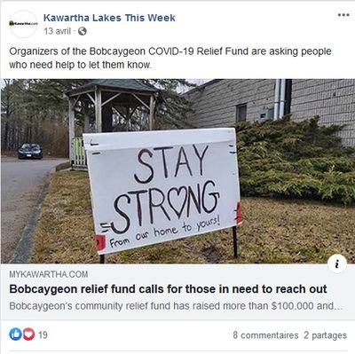 April 13: Bobcaygeon relief fund calls for those in need to reach out