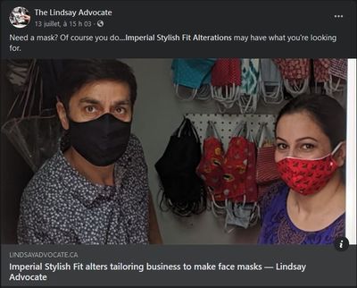 Imperial Stylish Fit alters tailoring business to make face masks