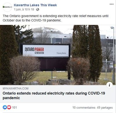 June 1: Ontario extends reduced electricity rates during COVID-19 pandemic