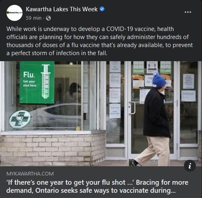 July 20: 'If there's one year to get your flu shot...' Bracing for more demand, Ontario seeks safe ways to vaccinate during COVID-19