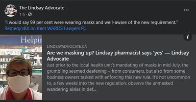 July 28: Are we masking up? Lindsay pharmacist says 'yes'