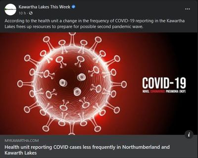 July 31: Health unit reporting COVID cases less frequently in Northumberland and Kawartha Lakes