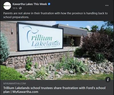 August 21: Trillium Lakelands school trustees share frustration with Ford's school plan