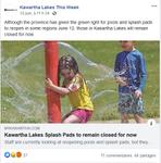 June 12: Kawartha Lakes splash pads to remain closed for now