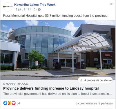 June 13: Province delivers funding increase to Lindsay hospital