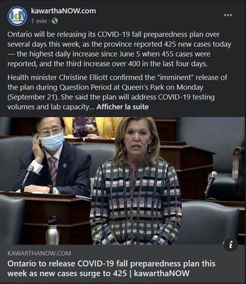 September 21: Ontario to release COVID-19 fall preparedness plan this week as cases surge to 425