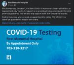 September 30: COVID-19 Assessment Centre shifts to appointment only model