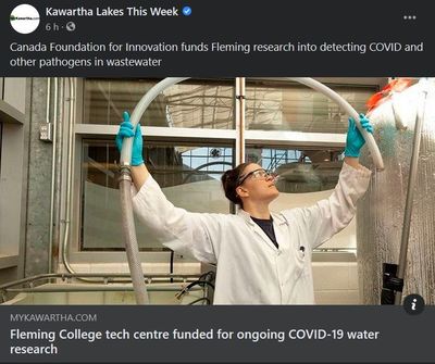 November 10: Fleming College tech centre funded for ongoing COVID-19 water research