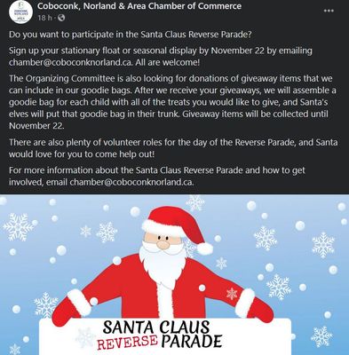 November 12: Santa Claus Reverse Parade