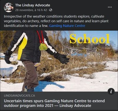 November 28: Uncertain times spurs Gamiing Nature Centre to extend outdoor program into 2021