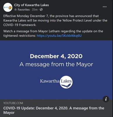 December 4: Message from the Mayor