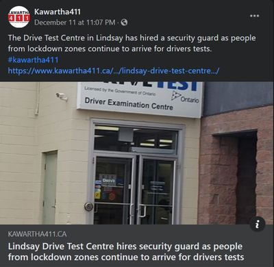December 11: Lindsay Drive Test Centre hires security guard as people from lockdown zones continue to arrive for drivers tests