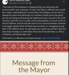 December 24: Message from the Mayor