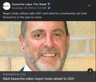 December 29: Q&A Kawartha Lakes mayor looks ahead to 2021