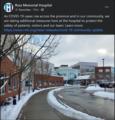 January 5: Ross Memorial Hospital takes additional measures to protect patients, visitors and staff and COVID-19 case numbers rise