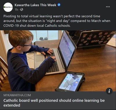 January 6: Catholic school board positioned should online learning be extended