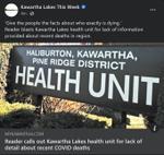 January 8: Reader calls out Kawartha Lakes health unit for lack of detail about recent COVID deaths