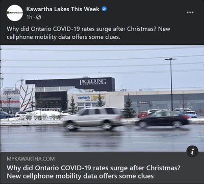 January 10: Why did Ontario COVID-19 rates surge after Christmas? New cellphone mobility data offers some clues