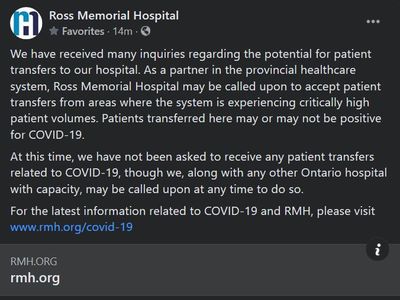 January 11: Ross Memorial Hospital discusses patient transfers to the hospital