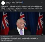 January 18: No, freedom of speech won't save a politician's job in Canada - experts