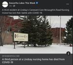 January 26: A third person at a Lindsay nursing home has died from COVID-19