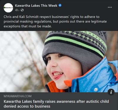 January 27: Kawartha Lakes family raises awareness after autistic child denied access to business