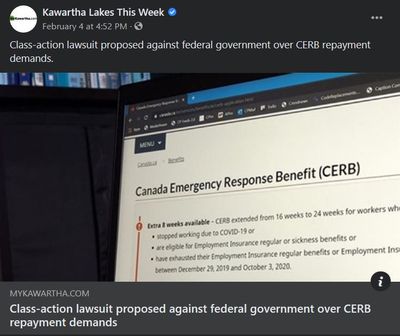 February 2: Class-action lawsuit proposed against federal government over CERB repayment demands