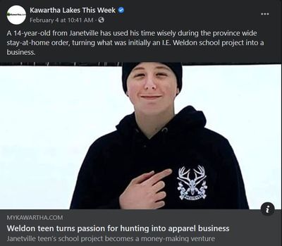 February 4: Weldon teen turns passion for hunting into apparel business