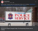 February 10: Numerous people charged under the Reopening Ontario Act in Lindsay