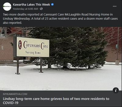 February 10: Lindsay long-term care home grieves loss of two more residents to COVID-19