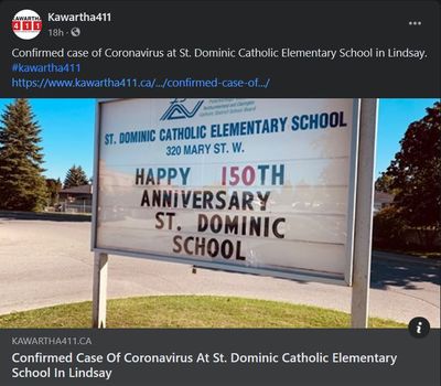 February 11: Confirmed case of coronavirus at St. Dominic Elementary School in Lindsay