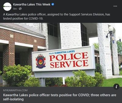 February 16: Kawartha Lakes police officer tests positive for COVID; three others are self-isolating