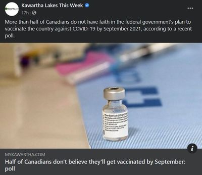 February 16: Half of Canadians don't believe they'll get vaccinated by September - poll