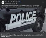 February 19: Police in Lindsay and Ops responded to high volume of mental health calls in January