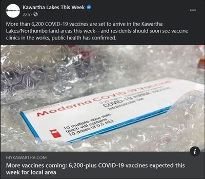 February 22: More vaccines coming - 6,200-plus COVID-19 vaccines expected this week for local area