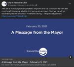 February 23: A message from the Mayor