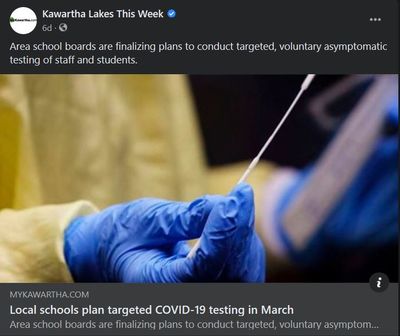 February 25: Local schools plan targeted COVID-19 testing in March