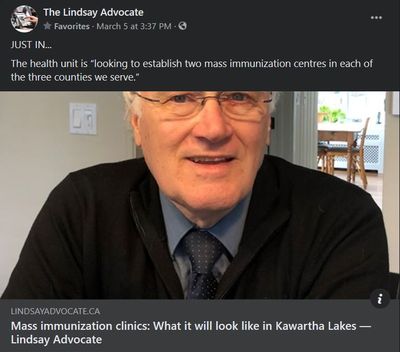 March 5, 2021: Mass immunization clinics - what it will look like in Kawartha Lakes