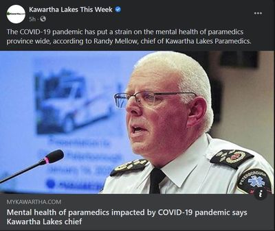 March 9, 2021: Mental health of paramedics impacted by COVID-19 pandemic says Kawartha Lakes chief