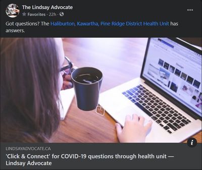 March 9, 2021: 'Click & Connect' for COVID-19 questions through health unit