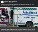 March 10, 2021: Kawartha Lakes paramedics have started to receive COVID-19 vaccine