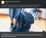 April 8, 2021: Area Catholic school students bring home work in case COVID cases surge after spring break