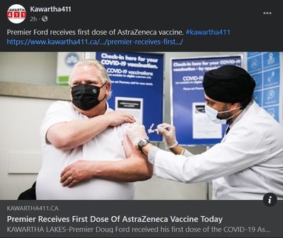 April 9, 2021: Premier receives first dose of AstraZeneca vaccine today