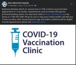 March 19, 2021: Ross Memorial Hospital shares vaccine update