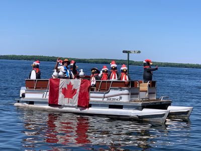 July 16: Santa Day penguins on Balsam Lake