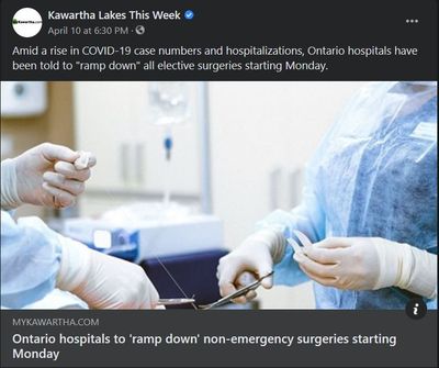 April 10, 2021: Ontario hospitals to 'ramp down' non-emergency surgeries starting Monday