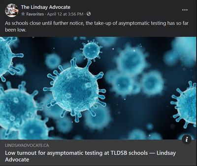 April 12, 2021: Low turnout for asymptomatic testing at TLDSB schools