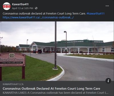 April 13, 2021: Coronavirus outbreak declared at Fenelon Court Long Term Care