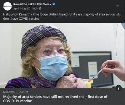 April 13, 2021: Majority of area seniors have still not received their first dose of COVID-19 vaccine